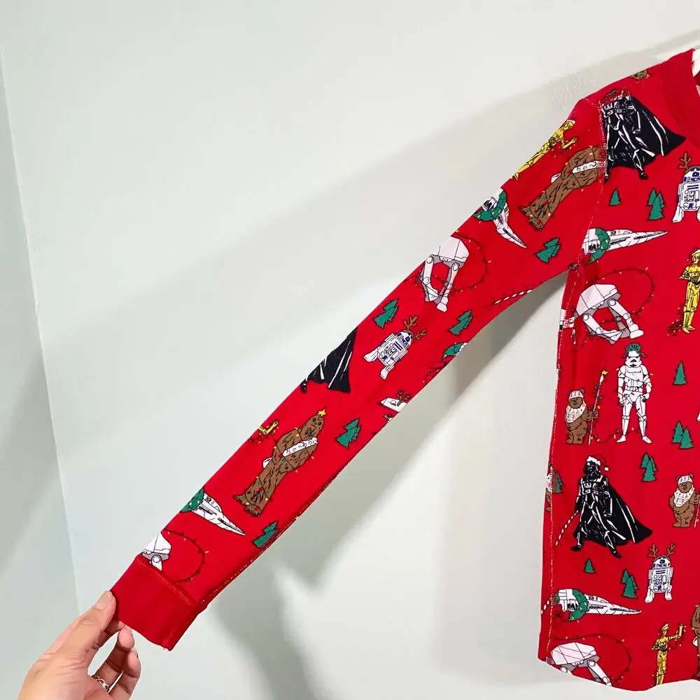Hanna Andersson Red Star Wars Holiday Christmas Pajamas Top Size 12